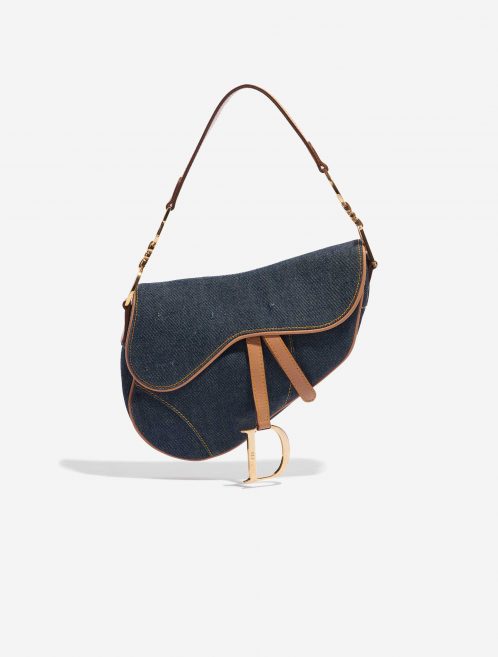 Pre-owned Dior bag Saddle Medium Denim Blue Blue Front | Sell your designer bag on Saclab.com