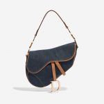 Pre-owned Dior bag Saddle Medium Denim Blue Blue Front | Sell your designer bag on Saclab.com