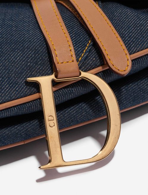 Dior Saddle Medium Denim Blue Blue Closing System | Sell your designer bag on Saclab.com