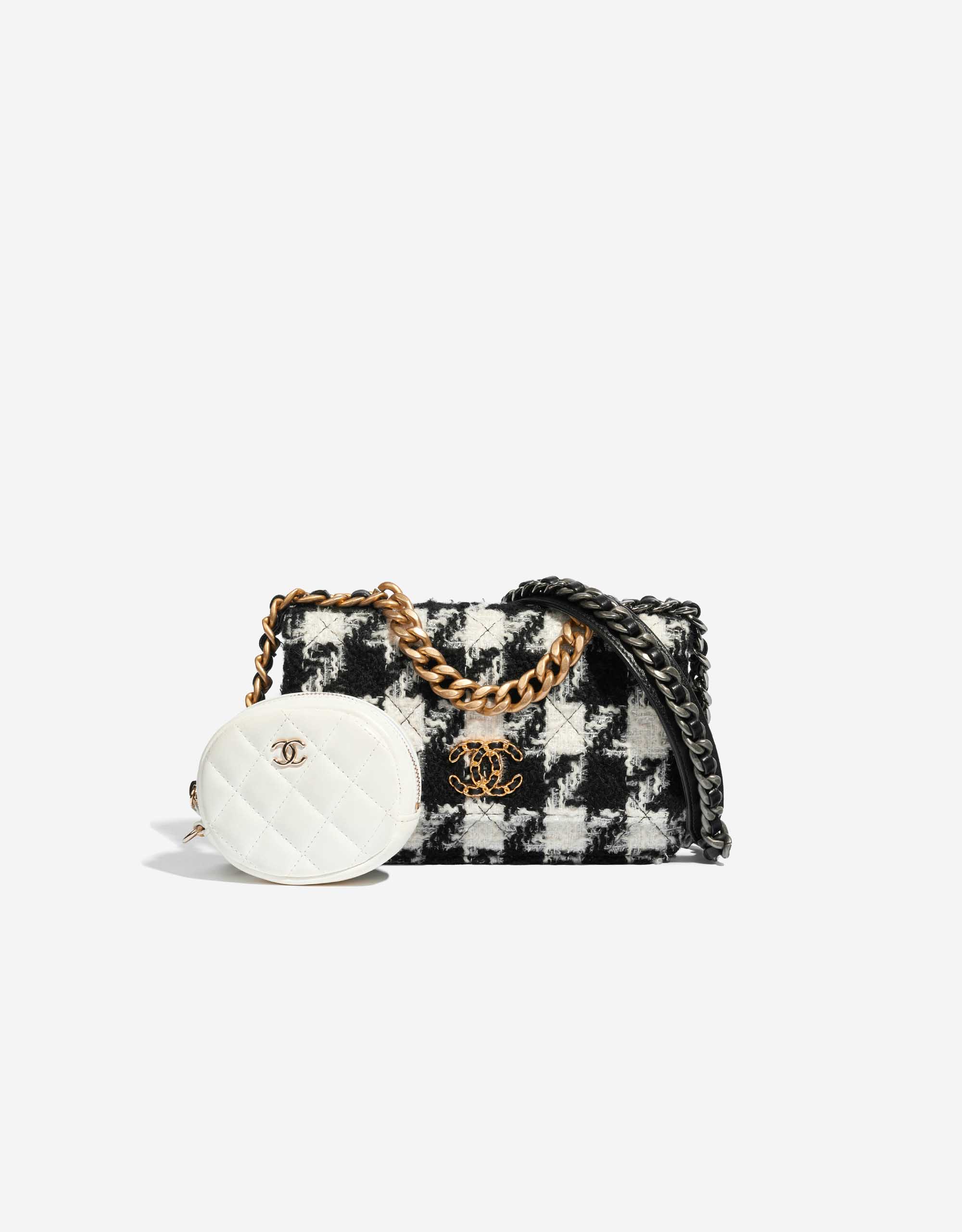 New Chanel 19 Bag Handbag Light Grey Neutral Tweed Discontinued