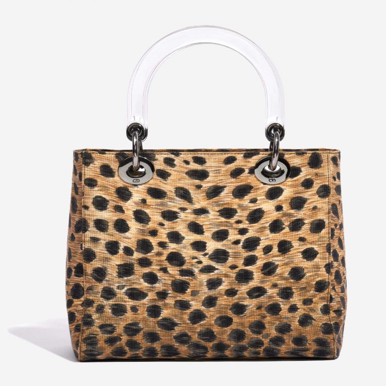 Gebrauchte Dior Tasche Lady Medium Stoff / PVC Leopard Schwarz, Braun, Multicolour Zurück | Verkaufen Sie Ihre Designer-Tasche auf Saclab.com