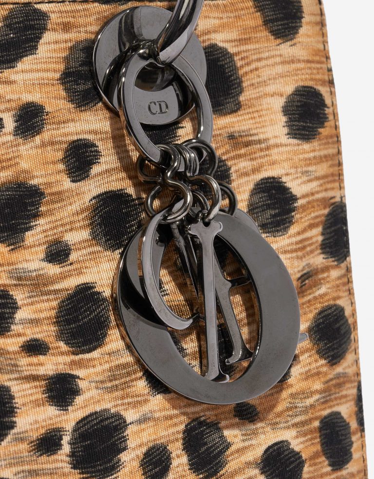 Pre-owned Dior bag Lady Medium Fabric / PVC Leopard Black Front | Sell your designer bag on Saclab.com