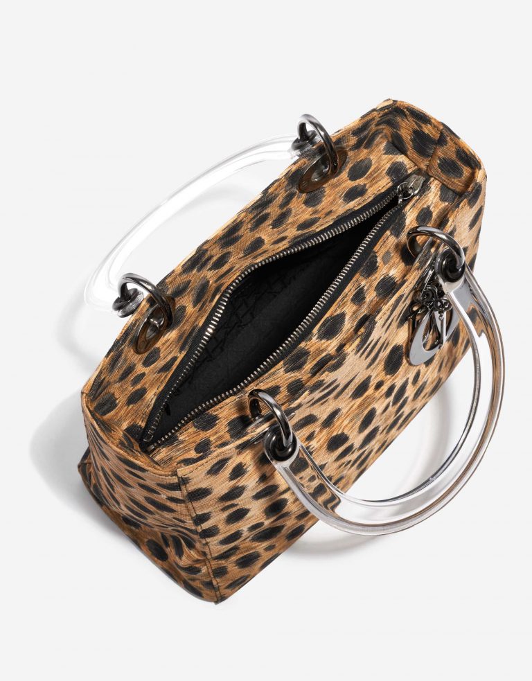 Gebrauchte Dior Tasche Lady Medium Fabric / PVC Leopard Schwarz, Braun, Multicolour Innenseite | Verkaufen Sie Ihre Designer-Tasche auf Saclab.com