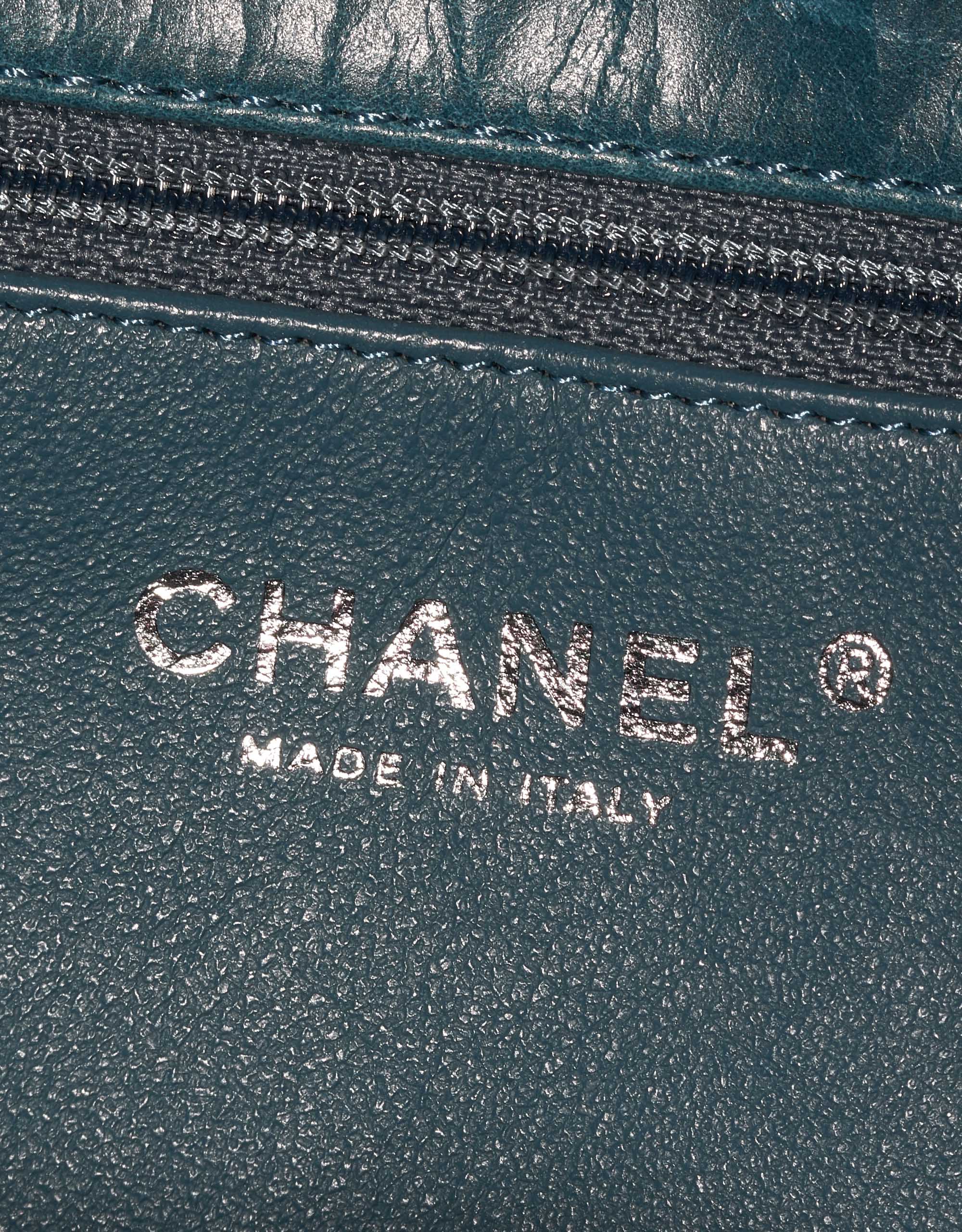 Pre-owned Chanel bag Timeless Small Calf Blue Blue Logo | Sell your designer bag on Saclab.com