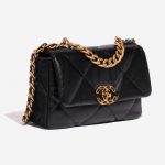 Pre-owned Chanel bag 19 Flap Bag Lamb Black Black Side Front | Sell your designer bag on Saclab.com