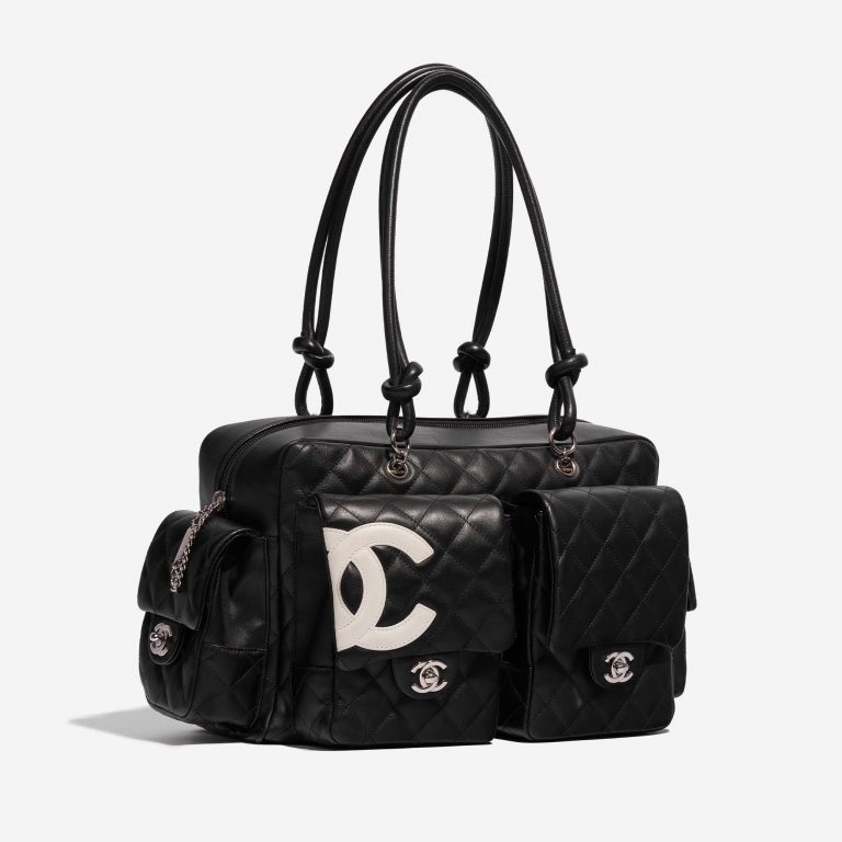 Pre-owned Chanel bag Cambon Reporter Large Calf Black Black Side Front | Sell your designer bag on Saclab.com