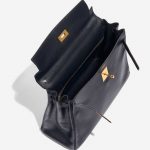 Pre-owned Hermès bag Kelly 32 Box Bleu Marine Dark blue Inside | Sell your designer bag on Saclab.com
