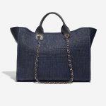Pre-owned Chanel bag Deauville Medium Fabric Blue Blue Back | Sell your designer bag on Saclab.com