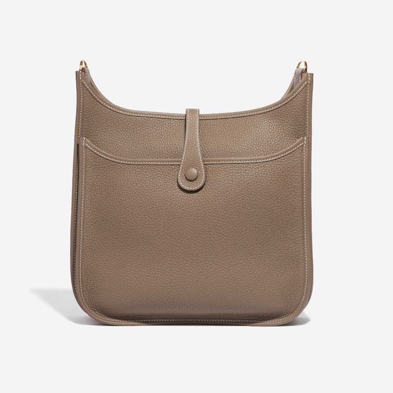 Gebrauchte Hermès Tasche Evelyne 29 Clemence Etoupe Brown Back | Verkaufen Sie Ihre Designer-Tasche auf Saclab.com