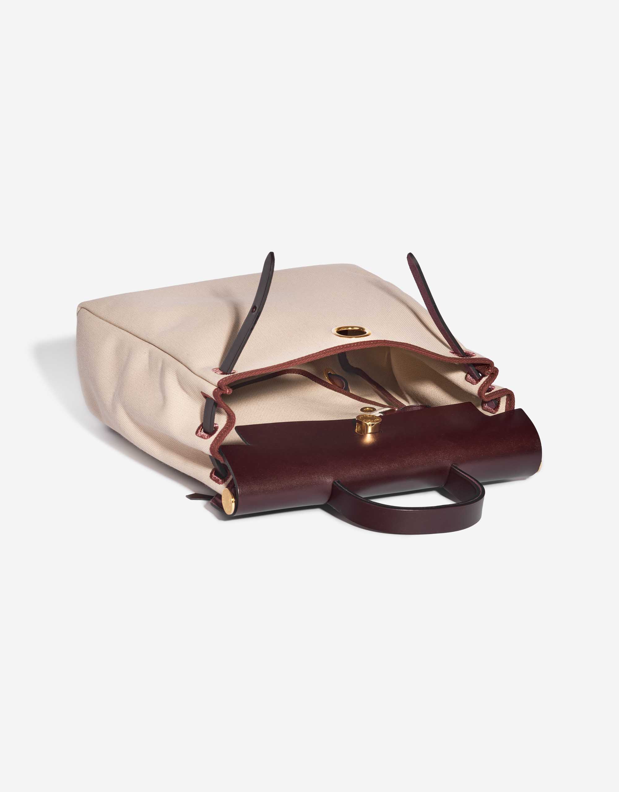 Hermès Herbag Backpack Toile Beton / Rouge Sellier