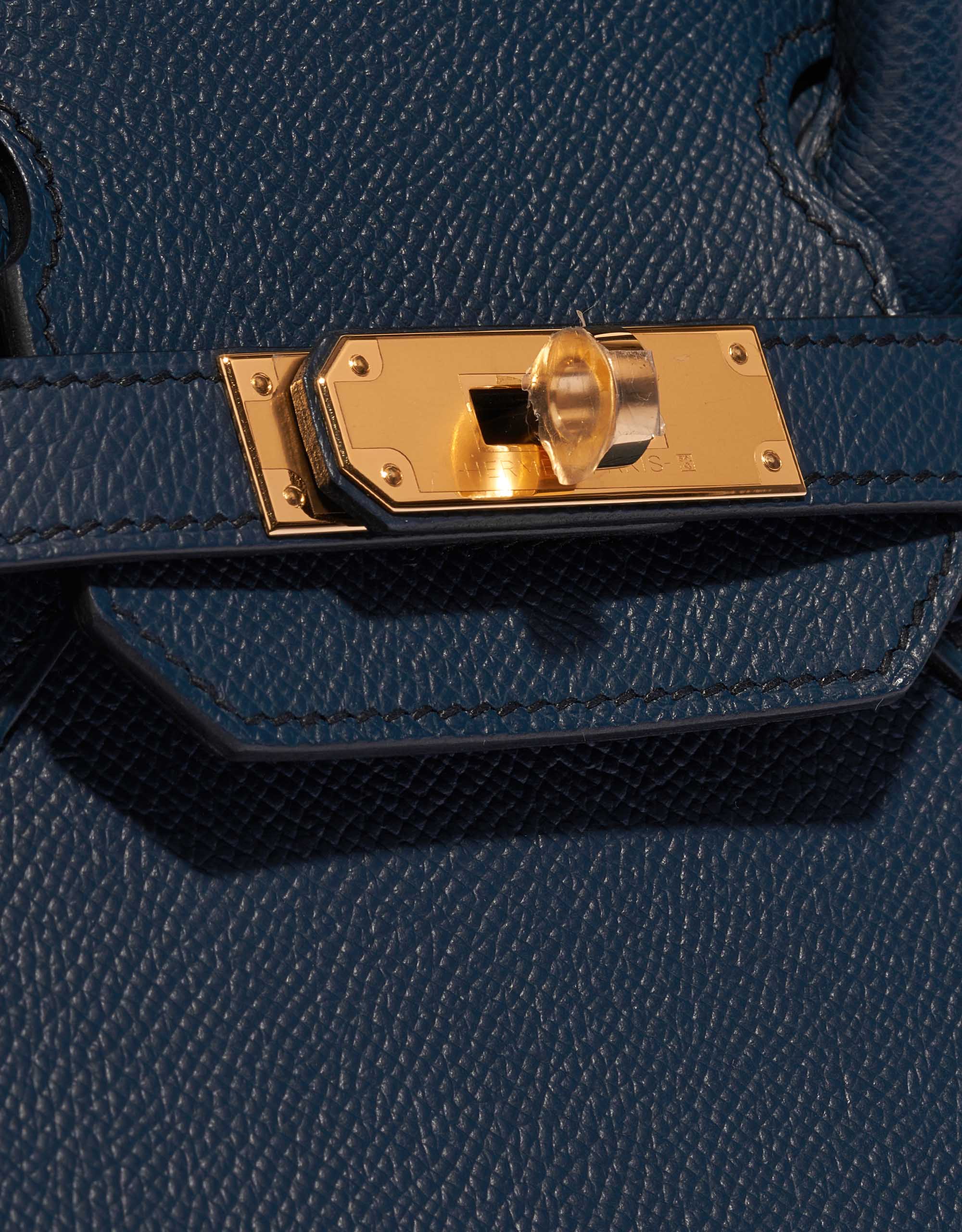 Hermes Birkin 30 Serie handbag Epson blue indigo silver metal