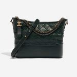 Pre-owned Chanel bag Gabrielle Large Aged Calf Green Black Front | Sell your designer bag on Saclab.com