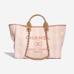 Pre-owned Chanel bag Deauville Medium Canvas Pink Pink, Rose Front | Sell your designer bag on Saclab.com