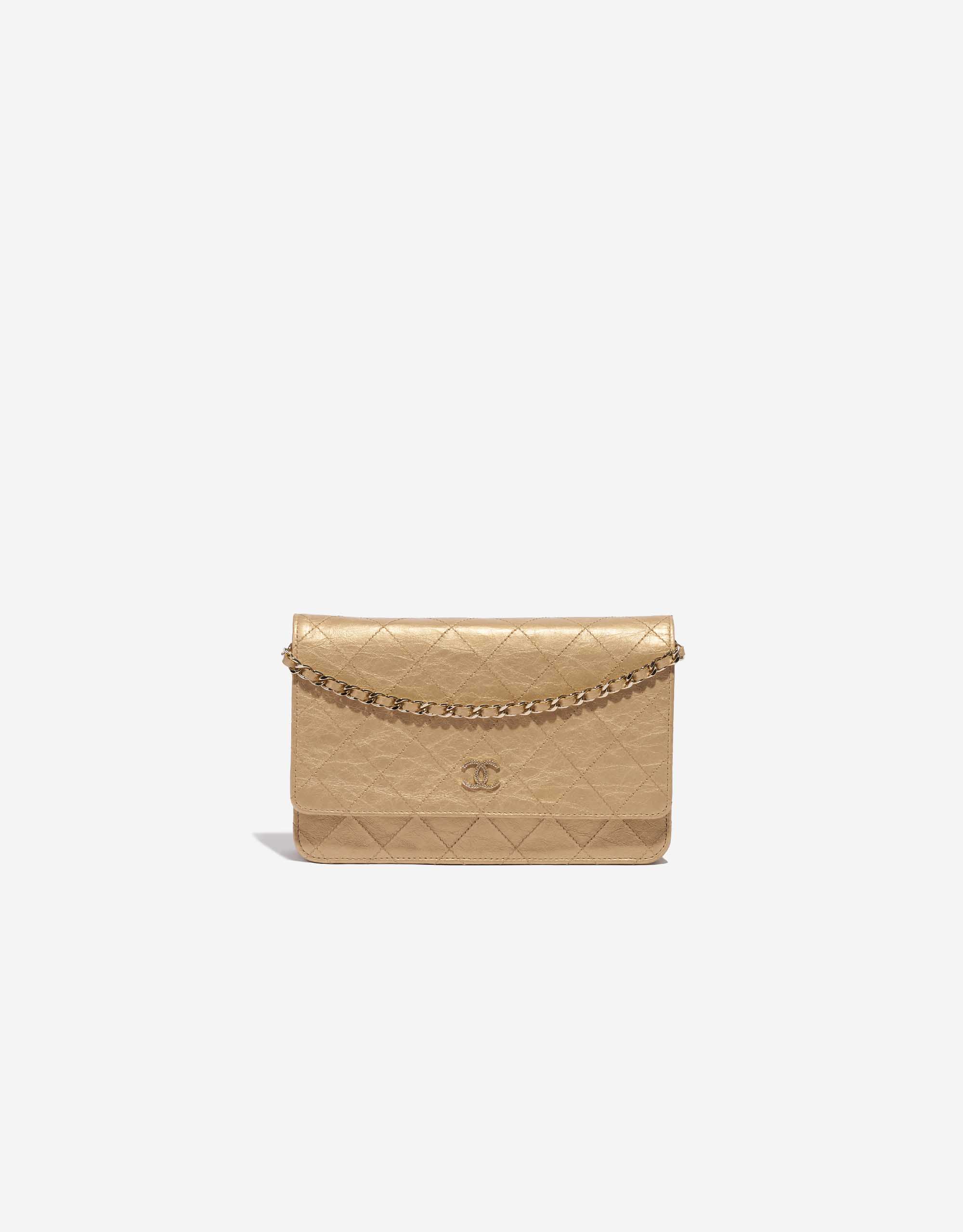 21S IRIDESCENT DARK BEIGE CAVIAR CLASSIC WALLET ON CHAIN LIGHT GOLD HA –  AYAINLOVE CURATED LUXURIES