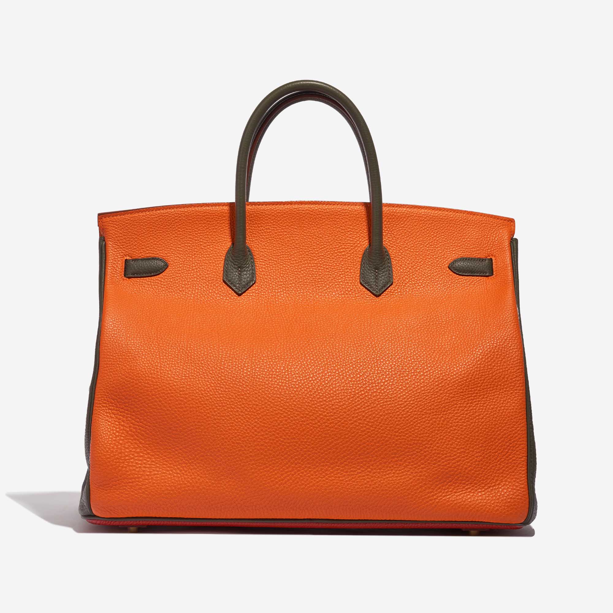 Gebrauchte Hermès Tasche Birkin 40 HSS Togo Orange H / Olive / Vermillon Multicolour, Orange, Red Back | Verkaufen Sie Ihre Designer-Tasche auf Saclab.com