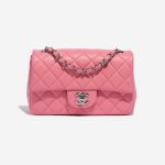 Pre-owned Chanel bag Timeless Mini Rectangular Lamb Hot Pink Pink, Rose Front | Sell your designer bag on Saclab.com