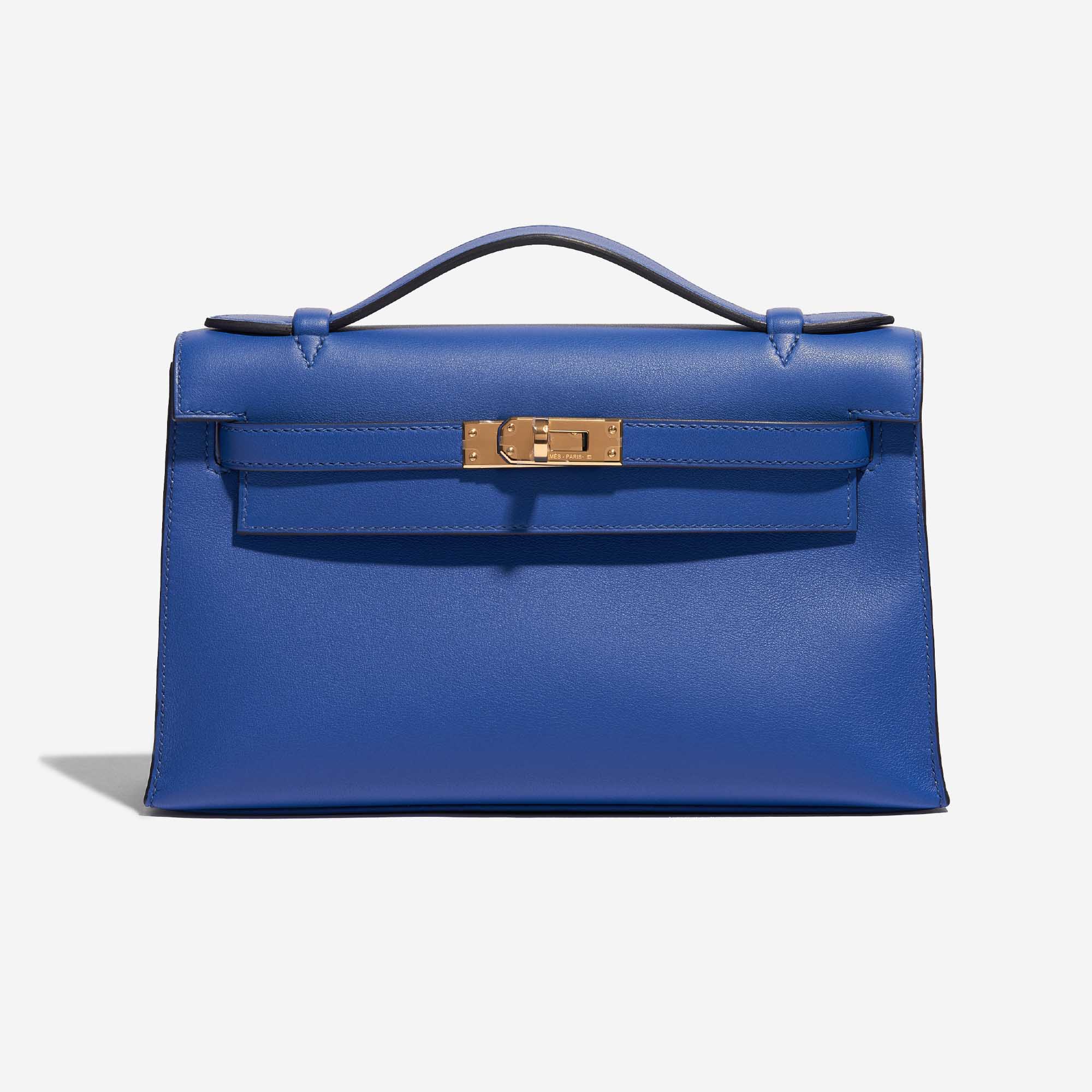 Sac Hermès d'occasion Kelly Pochette Swift Bleu de France Bleu Front | Vendez votre sac de créateur sur Saclab.com