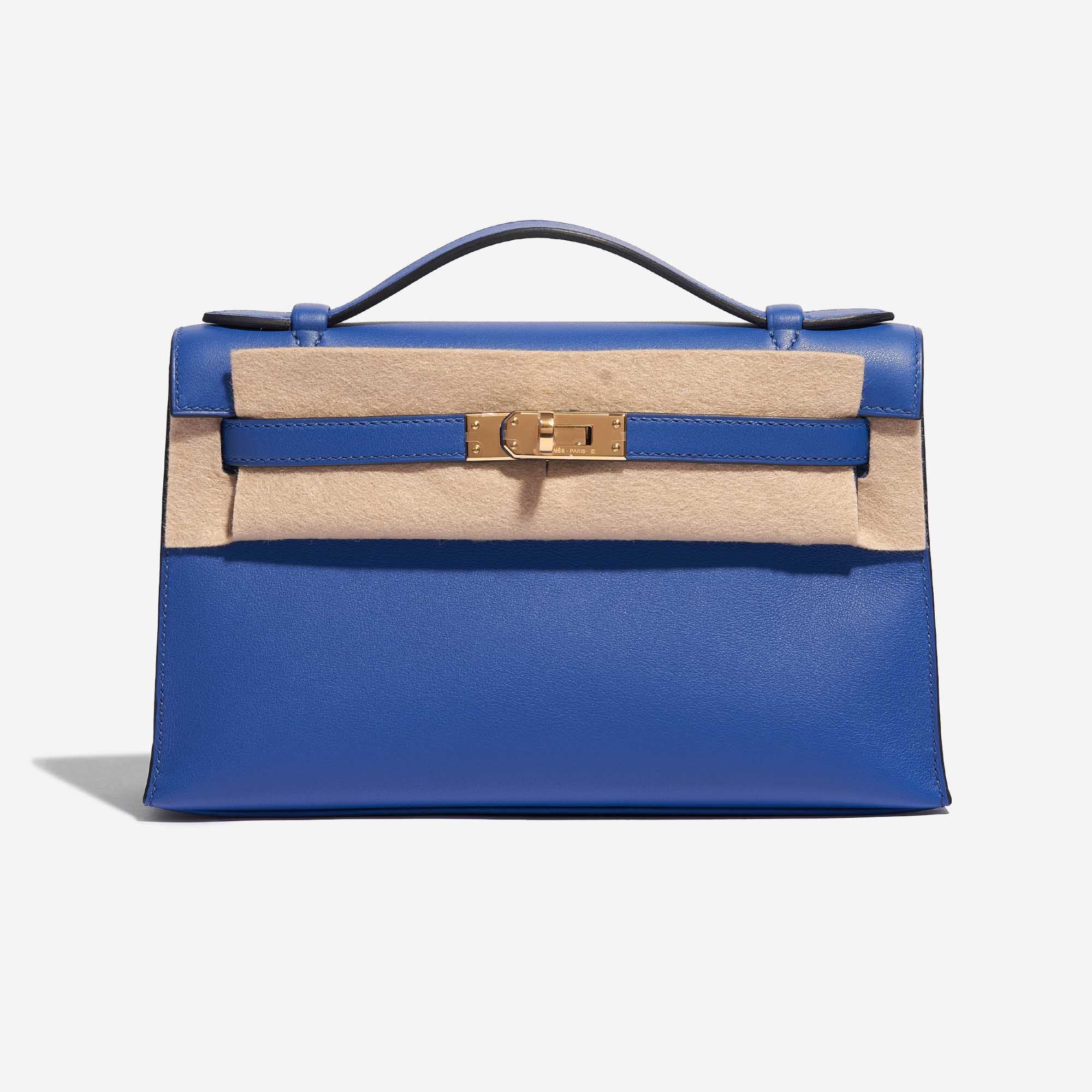 Pre-owned Hermès Tasche Kelly Pochette Swift Blau de France Blau Front Velt | Verkaufen Sie Ihre Designer-Tasche auf Saclab.com