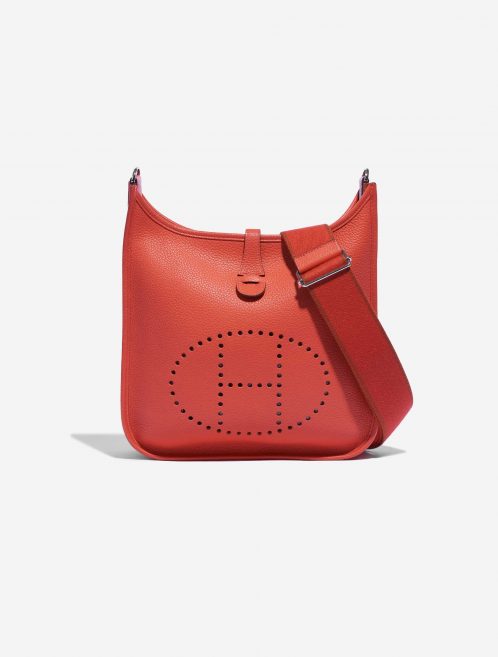 Pre-owned Hermès Tasche Evelyne 29 Clemence Rouge Pivoine Orange Front | Verkaufen Sie Ihre Designer-Tasche auf Saclab.com
