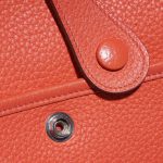 Pre-owned Hermès bag Evelyne 29 Clemence Rouge Pivoine Orange Closing System | Sell your designer bag on Saclab.com