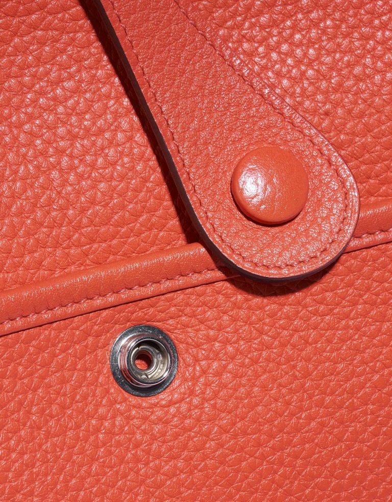 Pre-owned Hermès bag Evelyne 29 Clemence Rouge Pivoine Orange Front | Sell your designer bag on Saclab.com