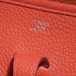 Pre-owned Hermès bag Evelyne 29 Clemence Rouge Pivoine Orange Logo | Sell your designer bag on Saclab.com
