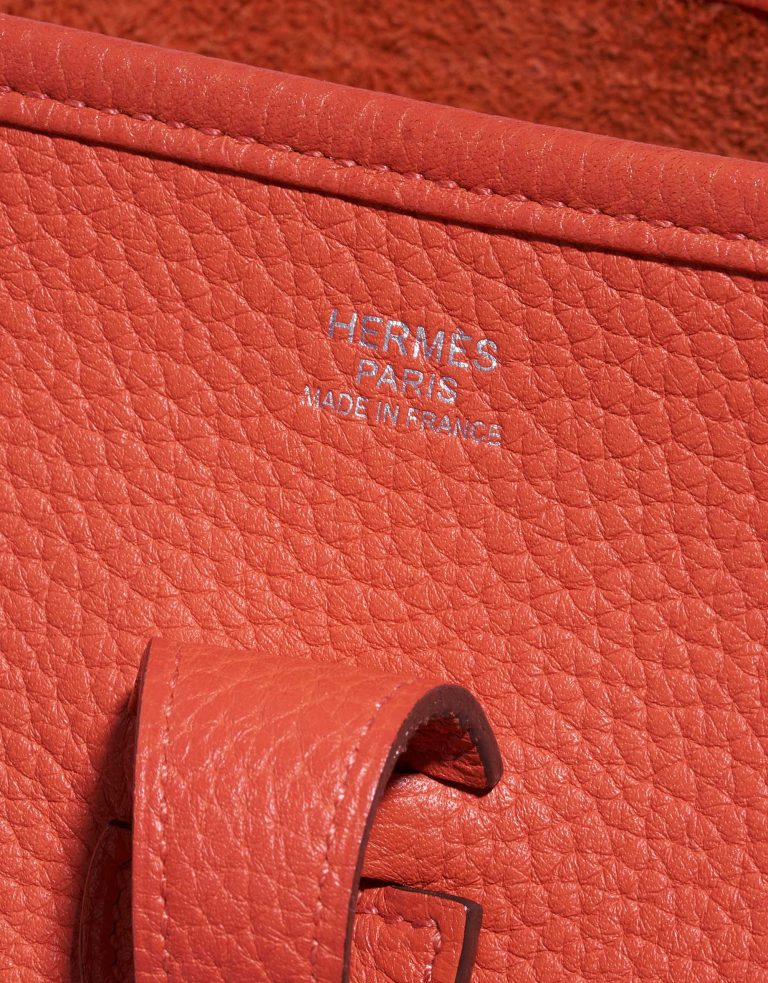 Gebrauchte Hermès Tasche Evelyne 29 Clemence Rouge Pivoine Orange Logo | Verkaufen Sie Ihre Designer-Tasche auf Saclab.com