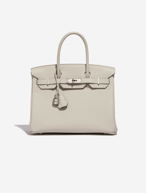 Pre-owned Hermès bag Birkin 30 HSS Togo Craie / Blue Glacier Beige Front | Sell your designer bag on Saclab.com