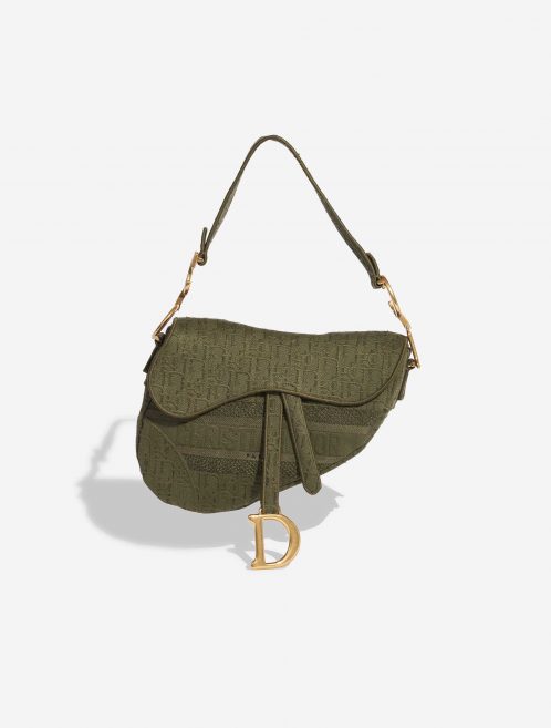 Dior Saddle Medium Canvas Green Green Front | Sell your designer bag on Saclab.com