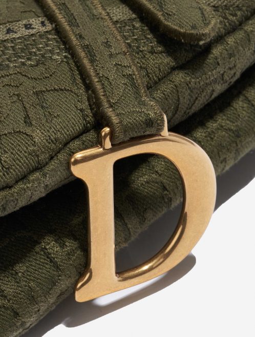 Pre-owned Dior bag Saddle Medium Canvas Green Green Closing System | Sell your designer bag on Saclab.com