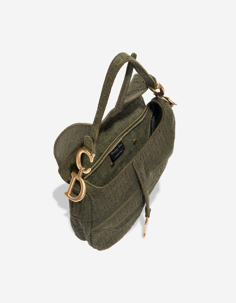 Pre-owned Dior bag Saddle Medium Canvas Green Green Inside | Sell your designer bag on Saclab.com