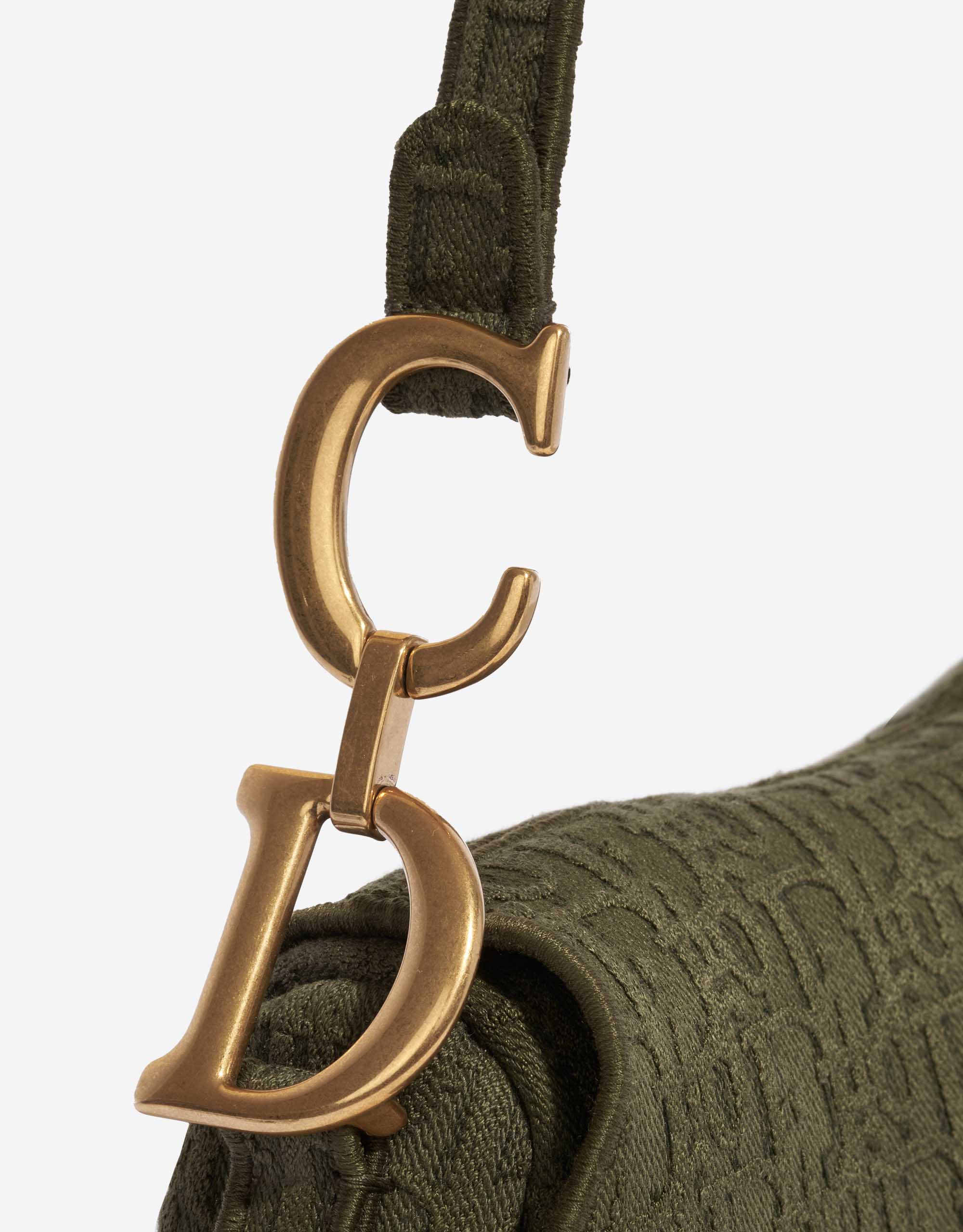 Pre-owned Dior bag Saddle Medium Canvas Green Green Detail | Sell your designer bag on Saclab.com