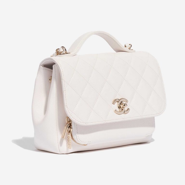 Pre-owned Chanel bag Flap Bag Mini Caviar White White Side Front | Sell your designer bag on Saclab.com