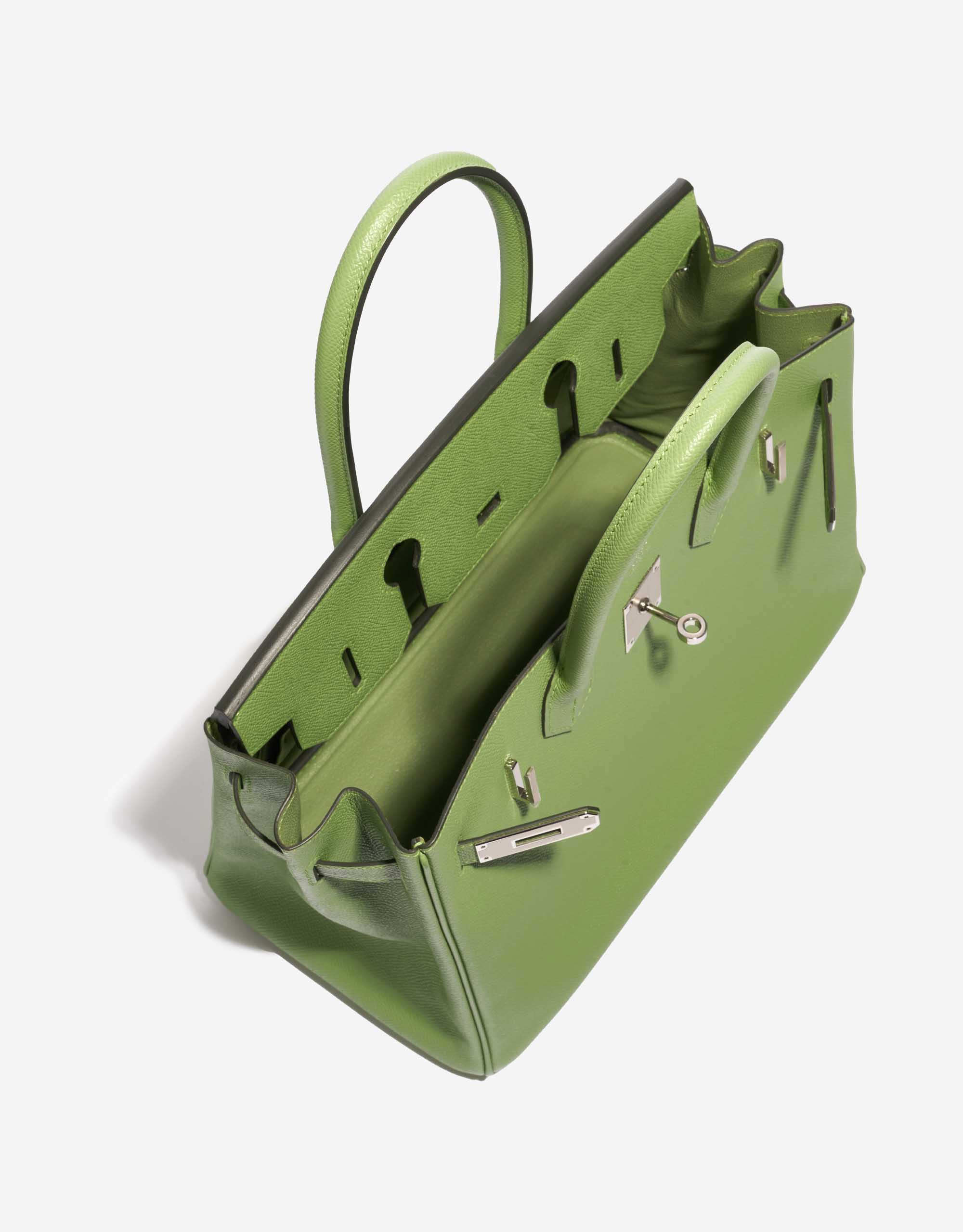 Pre-owned Hermès Tasche Birkin 30 Epsom Vert Criquet Grün Innenseite | Verkaufen Sie Ihre Designer-Tasche auf Saclab.com