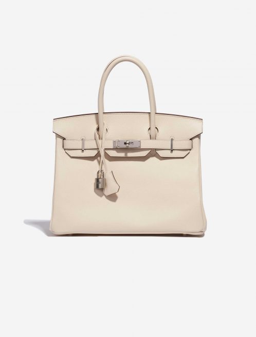 Pre-owned Hermès bag Hermes Birkin 30 Epsom Nata Beige, White Front | Sell your designer bag on Saclab.com