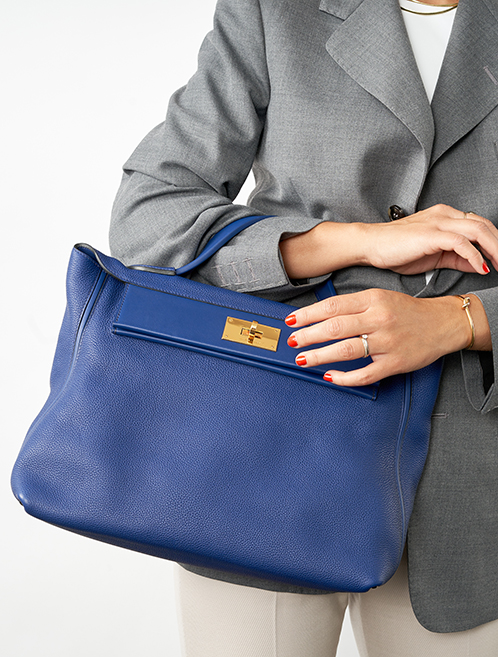 Pre-owned Luxury Bag by Hermès 2424 Clemence Deep Blue SACLÀB