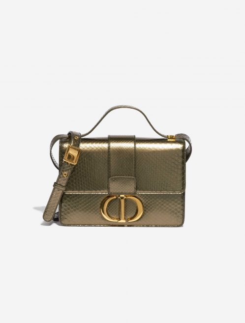 Dior 30 Montaigne Medium Python Green Metallic Green Front | Sell your designer bag on Saclab.com