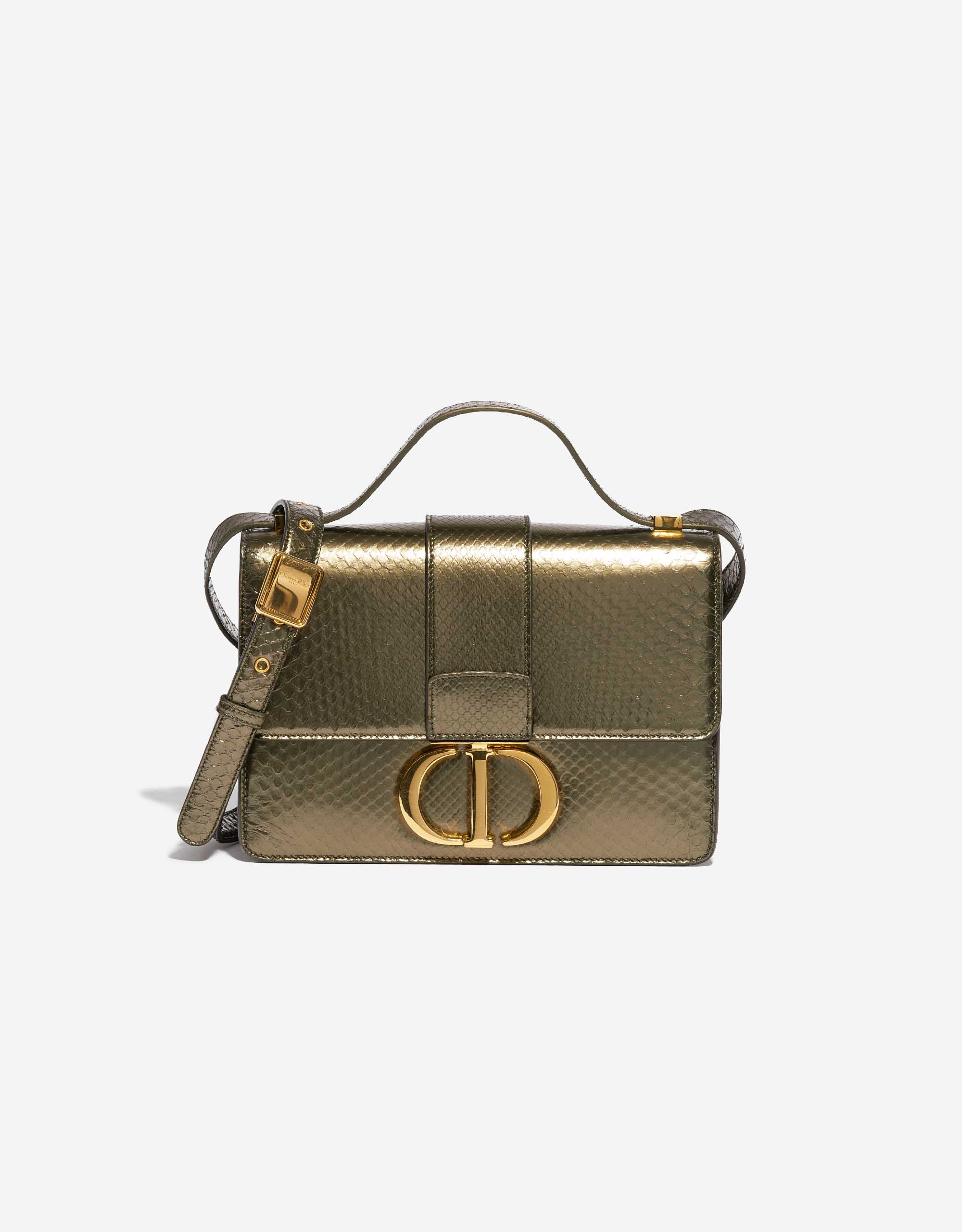 Christian Dior 30 Montaigne Bag Blue-Grey Leather Gold Tone