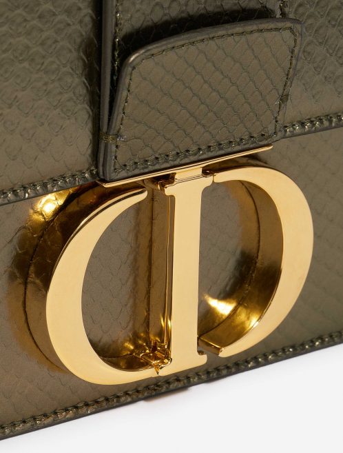 Dior 30 Montaigne Medium Python Green Metallic Green Closing System | Sell your designer bag on Saclab.com