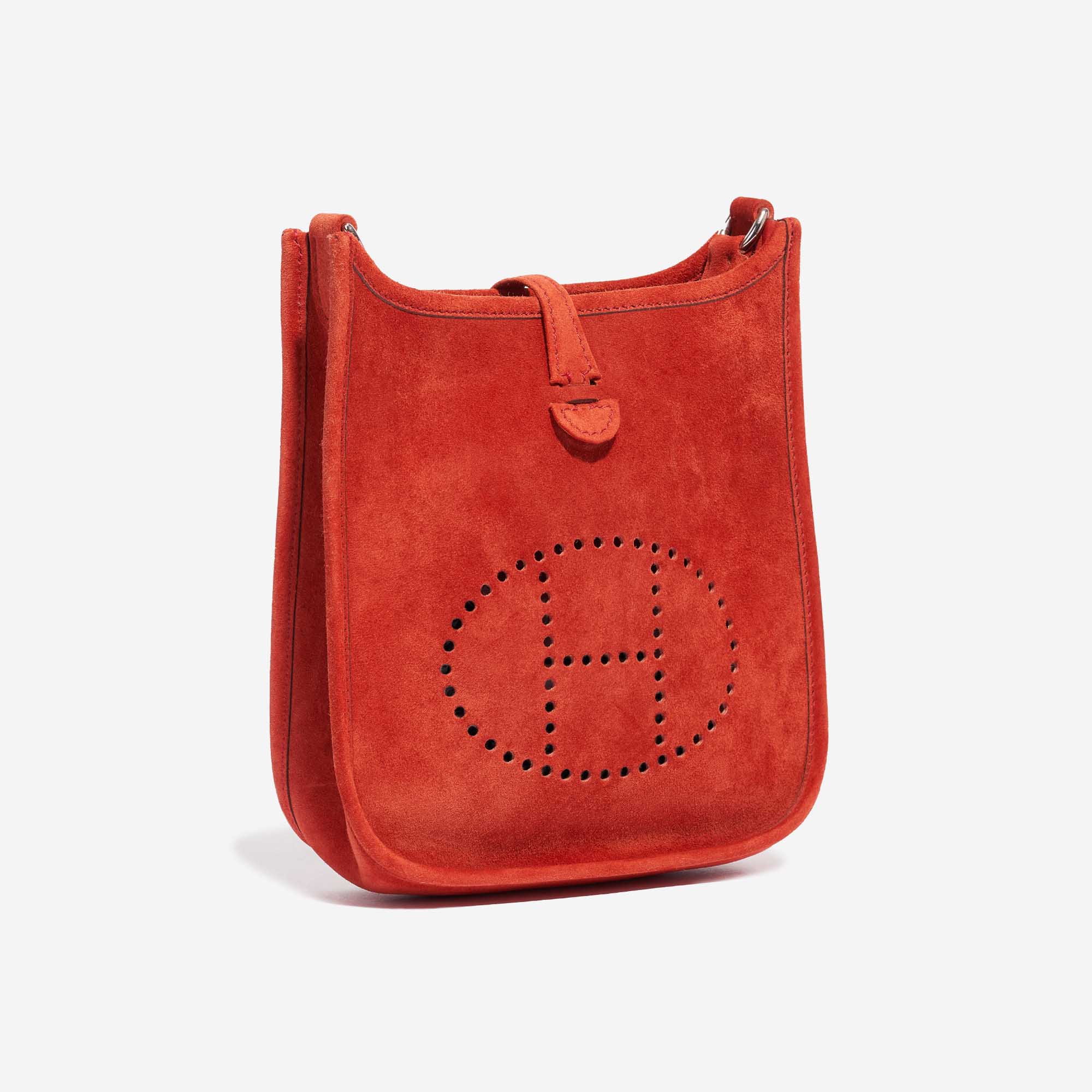 Pre-owned Hermès bag Evelyne 16 Doblis Suede Orange H Orange Side Front | Sell your designer bag on Saclab.com