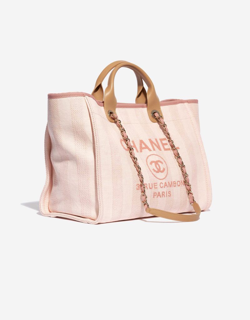 chanel beige canvas bag tote