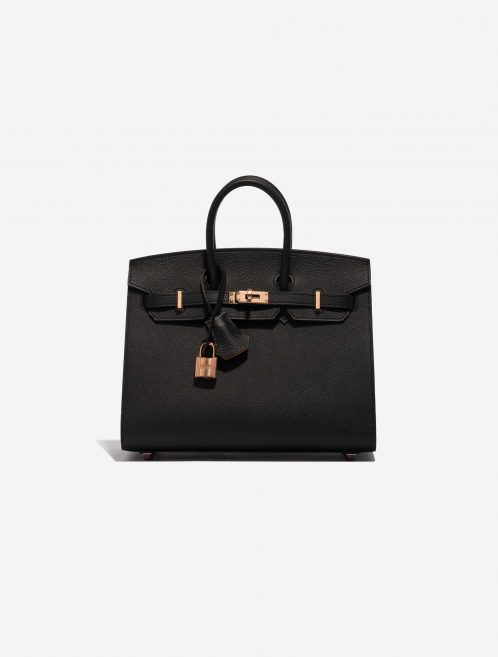 Pre-owned Hermès bag Birkin 25 HSS Epsom Black / Jaune Ambre Black Front | Sell your designer bag on Saclab.com