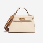 Pre-owned Hermès bag Mini Shoulder Strap Epsom Gold / Black / Craie Black, Gold Side Front | Sell your designer bag on Saclab.com