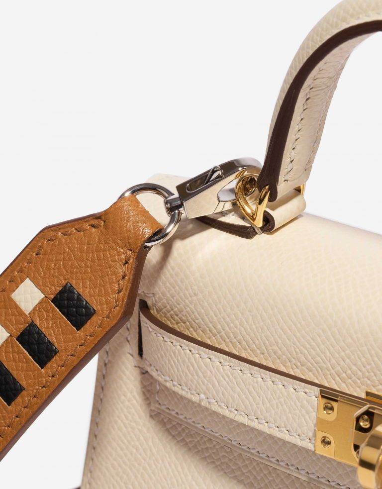 Pre-owned Hermès bag Mini Shoulder Strap Epsom Gold / Black / Craie Black, Gold Closing System | Sell your designer bag on Saclab.com