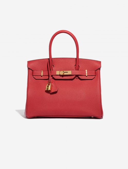 Pre-owned Hermès bag Birkin 30 Togo Rouge Vif Red Front | Sell your designer bag on Saclab.com