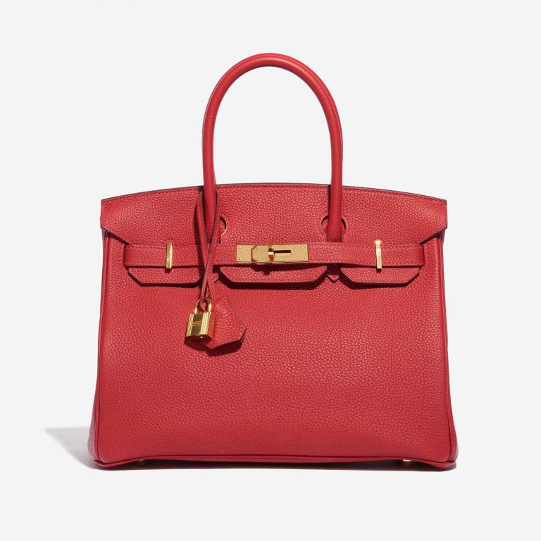 Pre-owned Hermès bag Birkin 30 Togo Rouge Vif Red Front | Sell your designer bag on Saclab.com