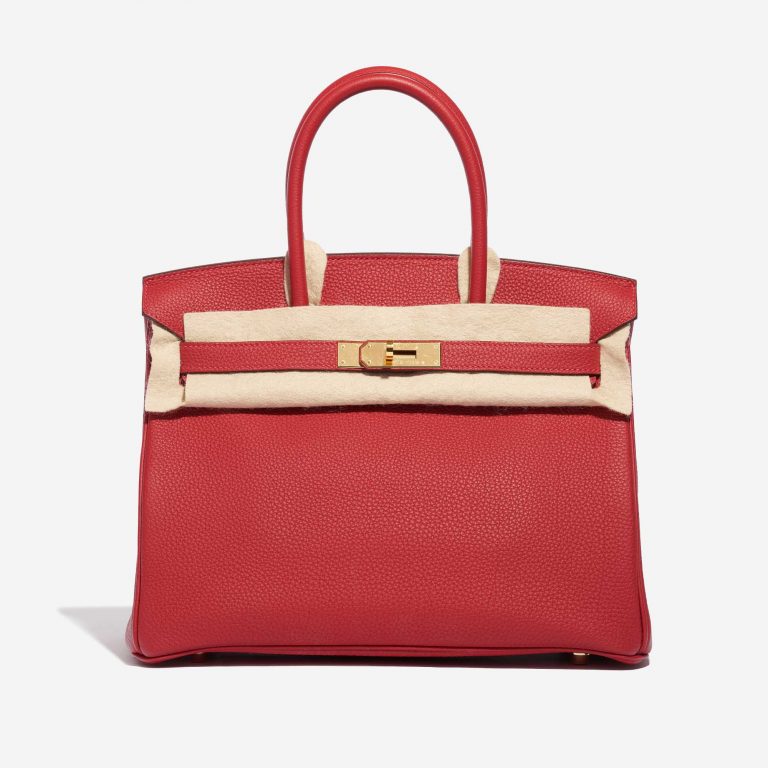 Pre-owned Hermès bag Birkin 30 Togo Rouge Vif Red Front Velt | Sell your designer bag on Saclab.com