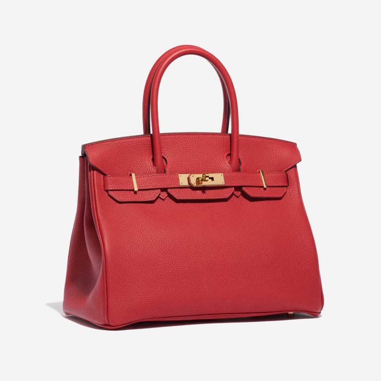 Pre-owned Hermès bag Birkin 30 Togo Rouge Vif Red Side Front | Sell your designer bag on Saclab.com