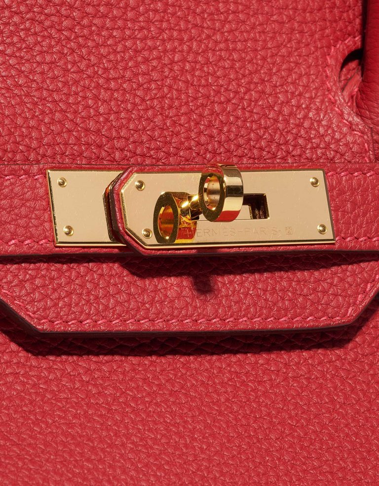 Pre-owned Hermès bag Birkin 30 Togo Rouge Vif Red Closing System | Sell your designer bag on Saclab.com