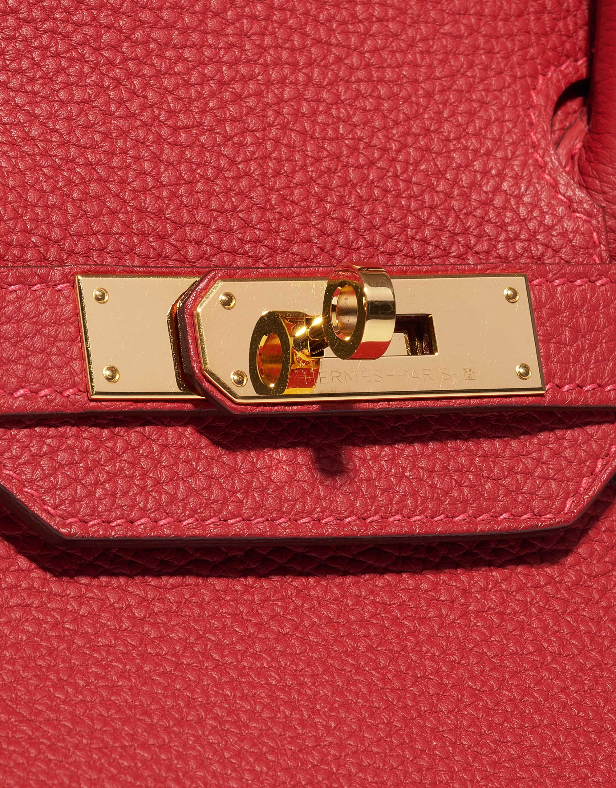 Hermes Birkin bag 30 Rouge vif Togo leather Silver hardware
